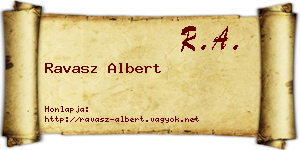 Ravasz Albert névjegykártya